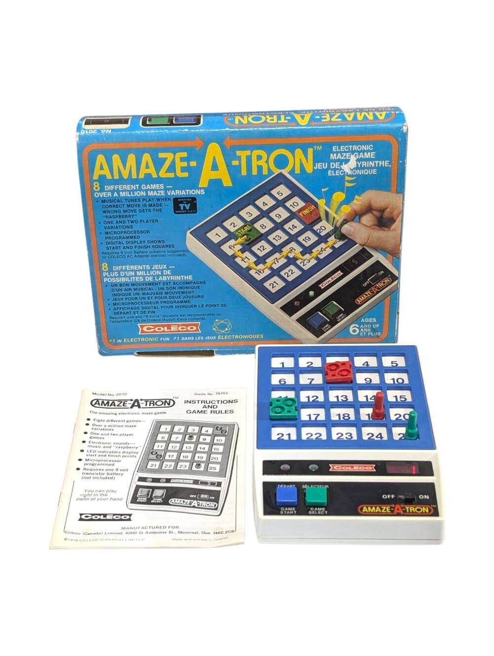 Coleco Amaze-A-Tron Electronic Handheld Game Boxed Manuals Vintage